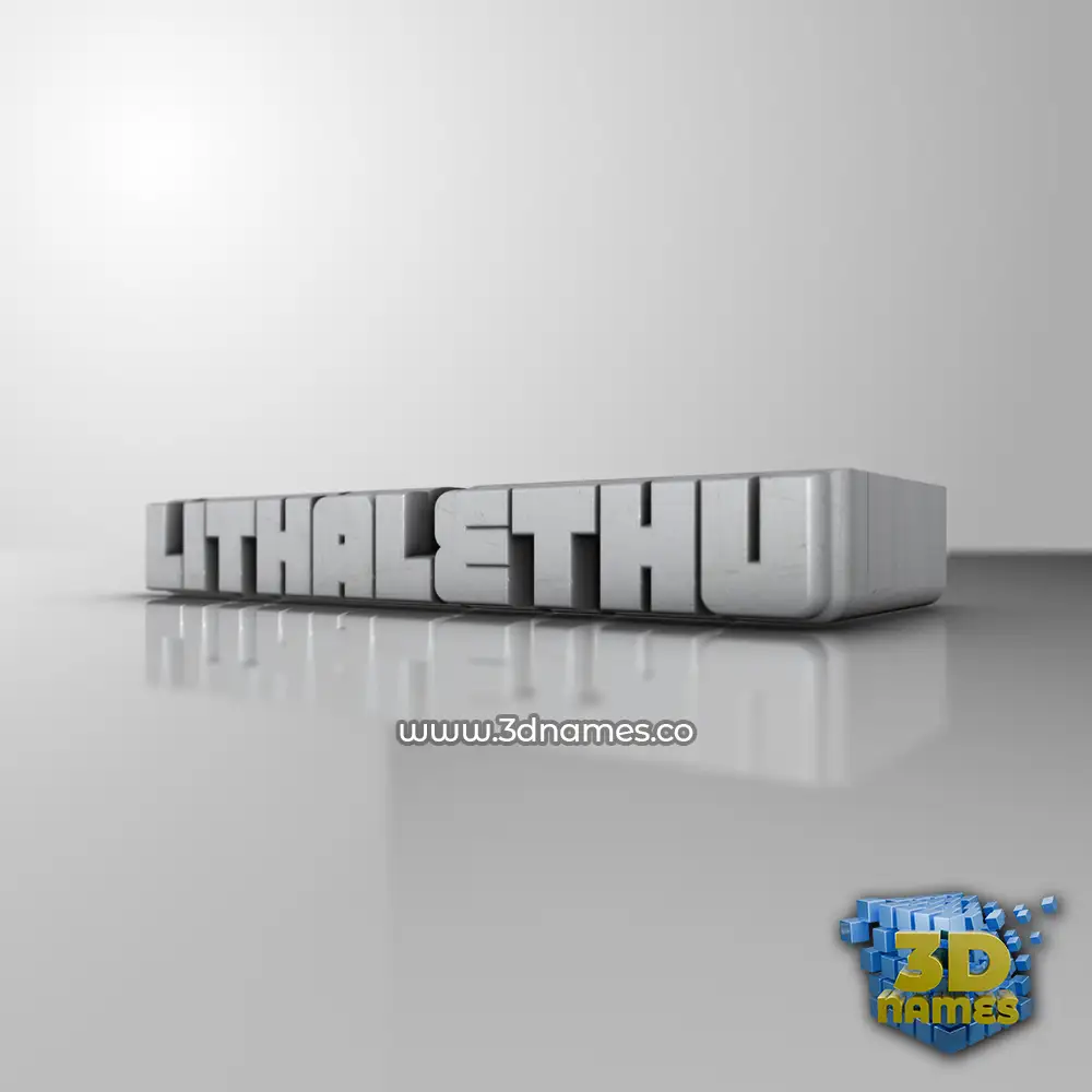 lithalethu in White Metro style - 3D name wallpaper