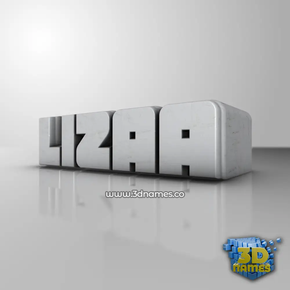 lizaa in White Metro style - 3D name wallpaper