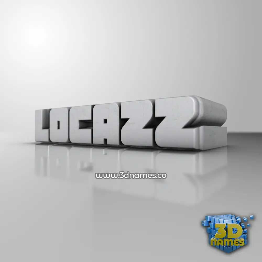 locazz in White Metro style - 3D name wallpaper