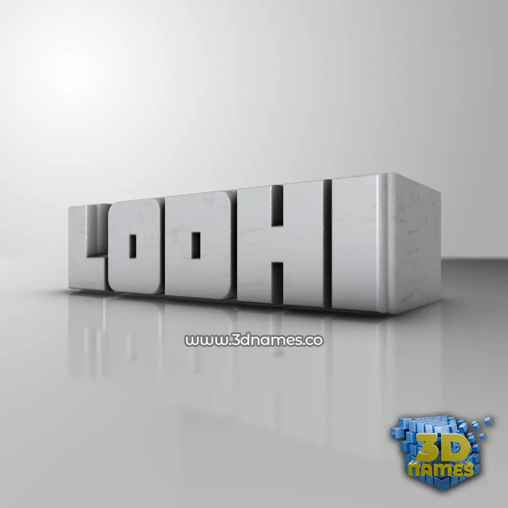 lodhi in White Metro style - 3D name wallpaper