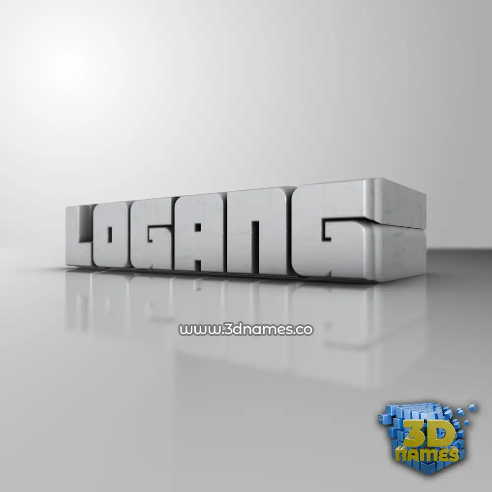 logang in White Metro style - 3D name wallpaper
