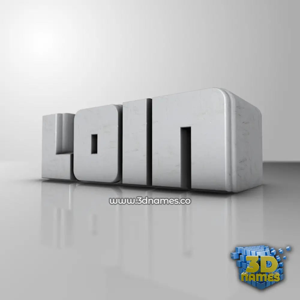 loin in White Metro style - 3D name wallpaper
