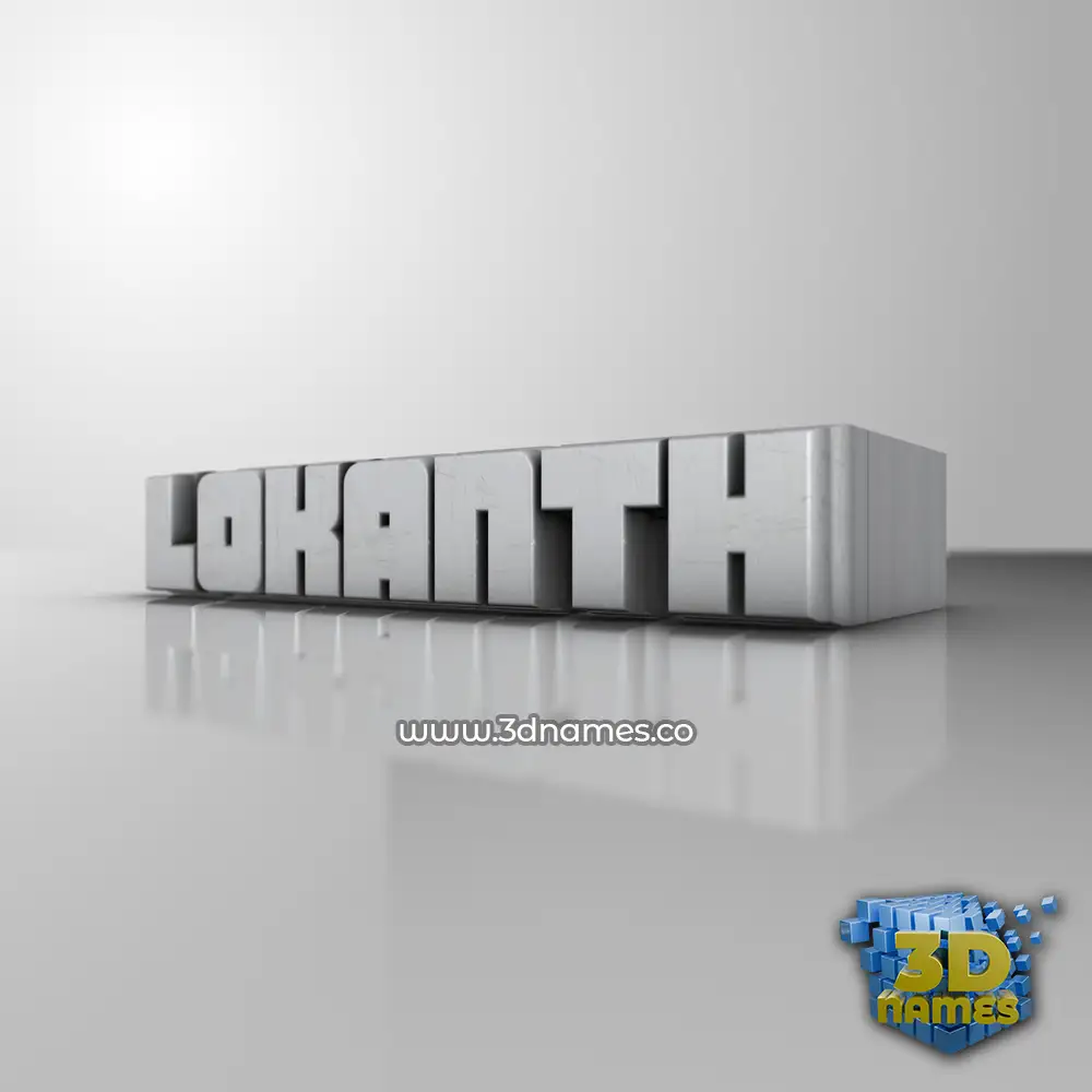 lokanth in White Metro style - 3D name wallpaper