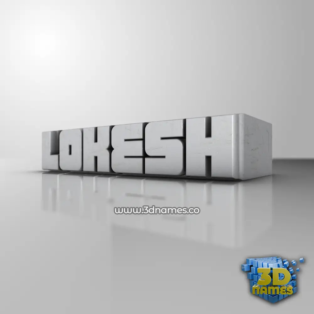 lokesh in White Metro style - 3D name wallpaper