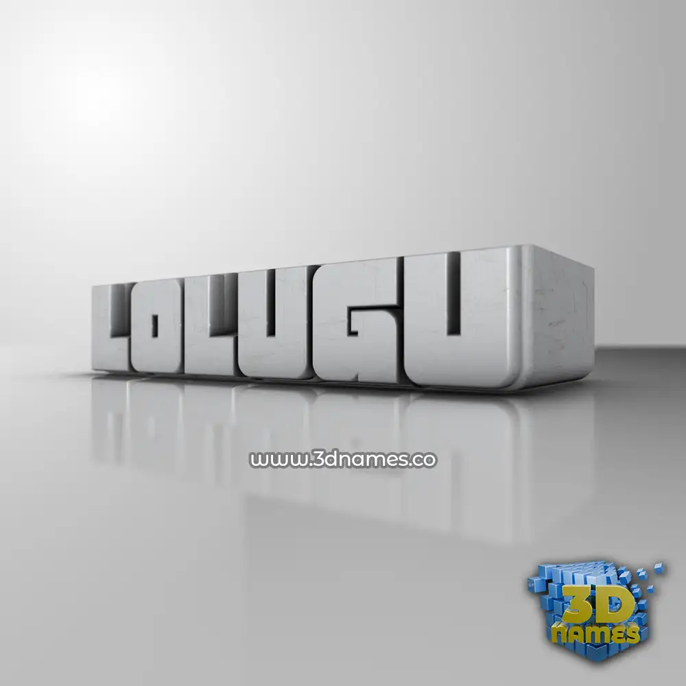 lolugu in White Metro style - 3D name wallpaper