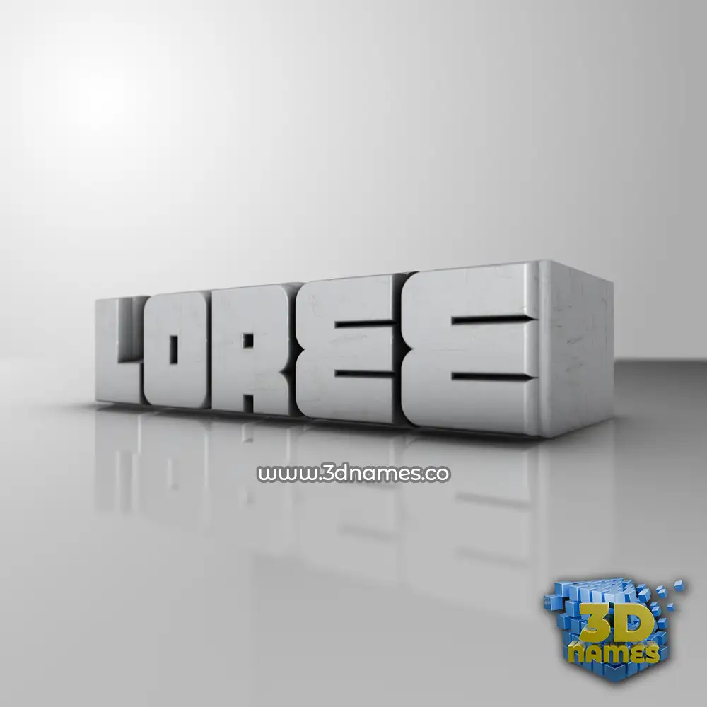 loree in White Metro style - 3D name wallpaper