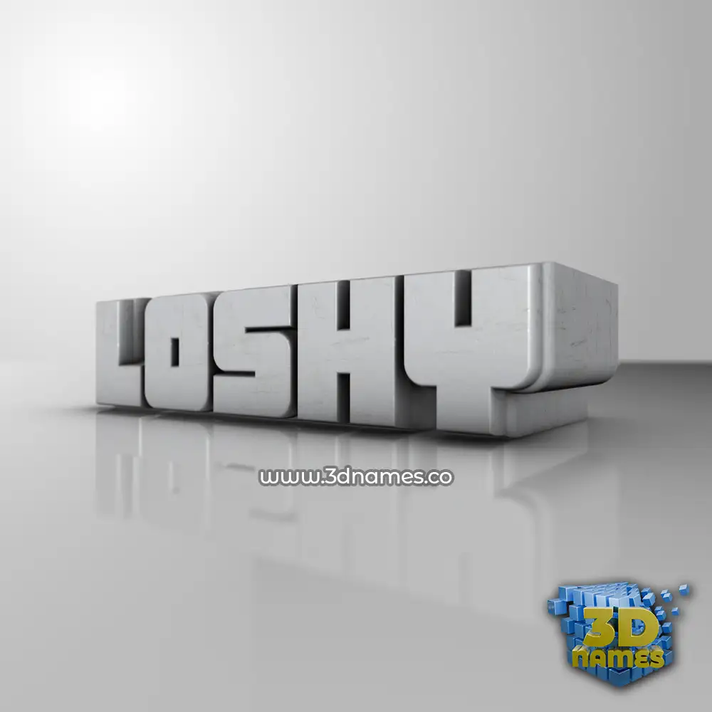 loshy in White Metro style - 3D name wallpaper