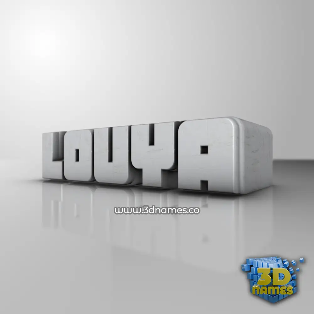 louya in White Metro style - 3D name wallpaper