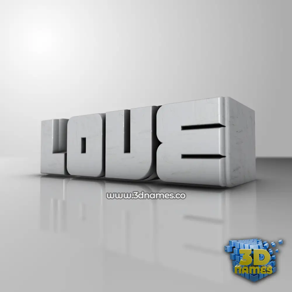 love in White Metro style - 3D name wallpaper