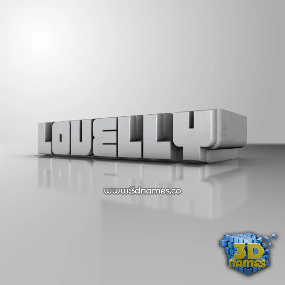 lovelly in White Metro style - 3D name wallpaper