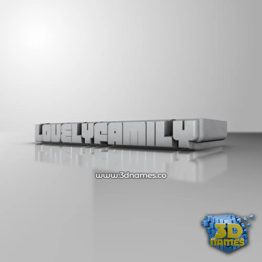 lovelyfamily in White Metro style - 3D name wallpaper