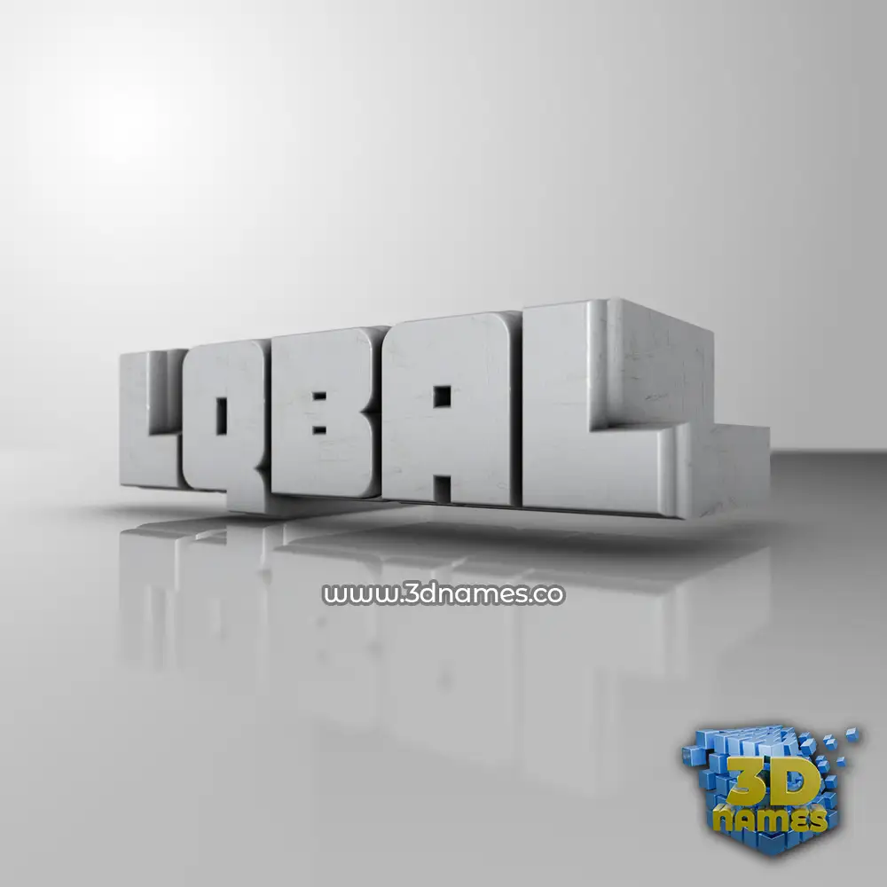 lqbal in White Metro style - 3D name wallpaper
