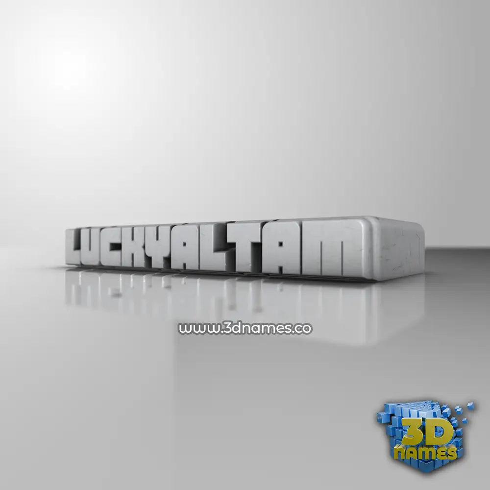 luckyaltam in White Metro style - 3D name wallpaper