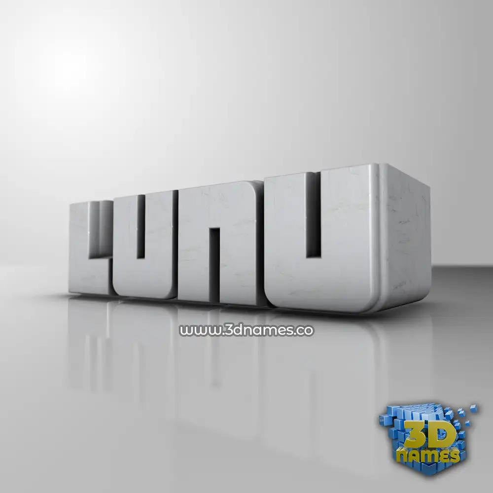 lunu in White Metro style - 3D name wallpaper
