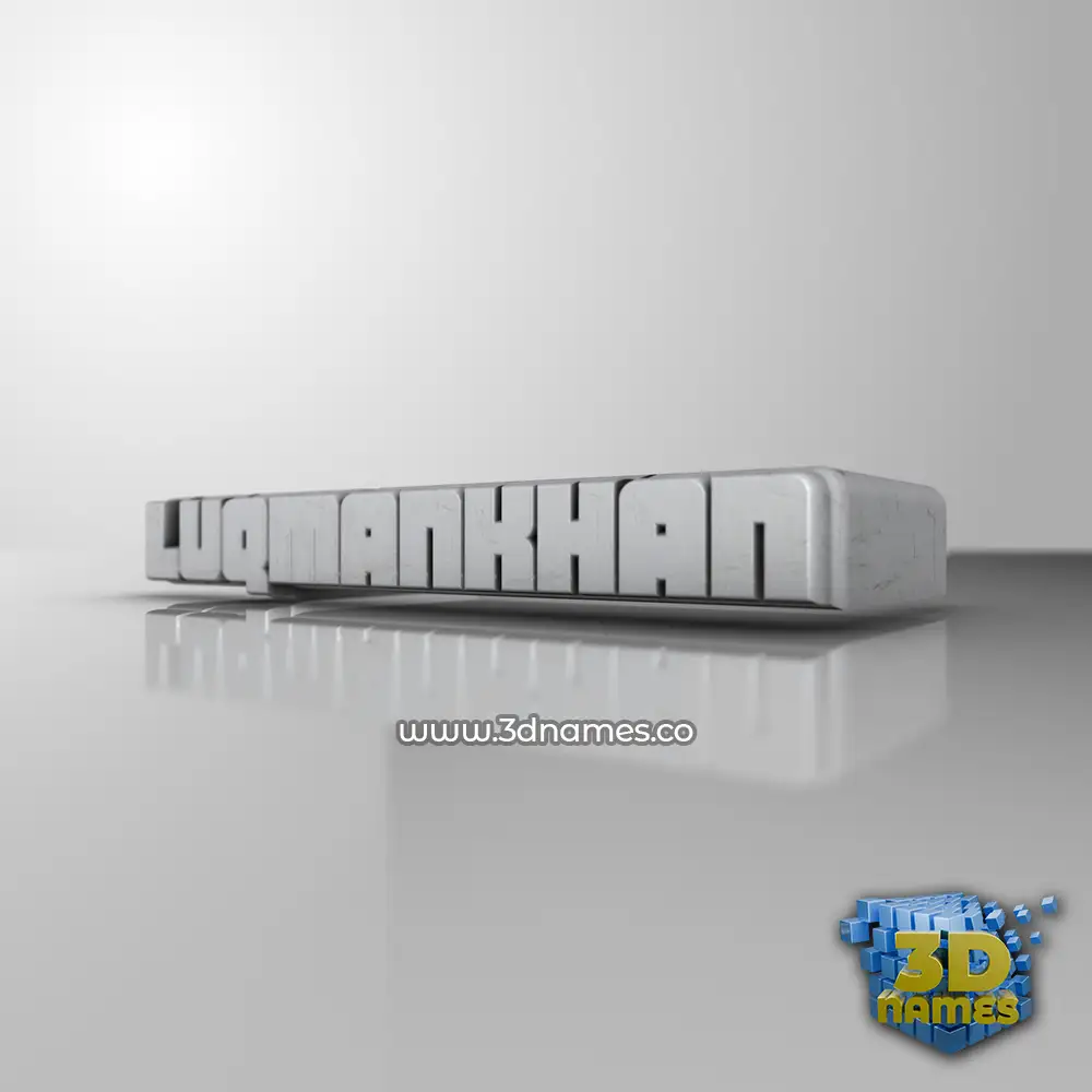 luqmankhan in White Metro style - 3D name wallpaper