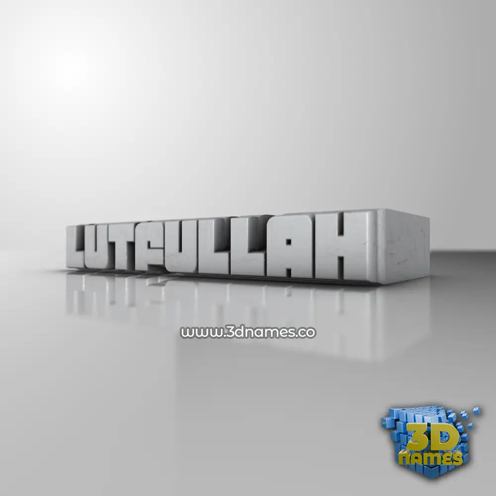 lutfullah in White Metro style - 3D name wallpaper