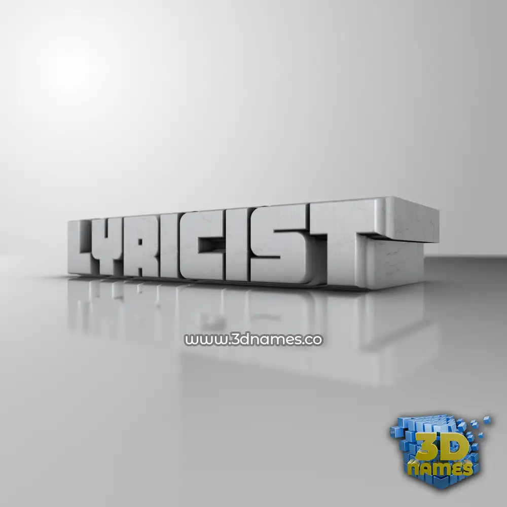 lyricist in White Metro style - 3D name wallpaper
