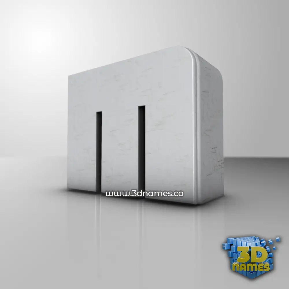 m in White Metro style - 3D name wallpaper