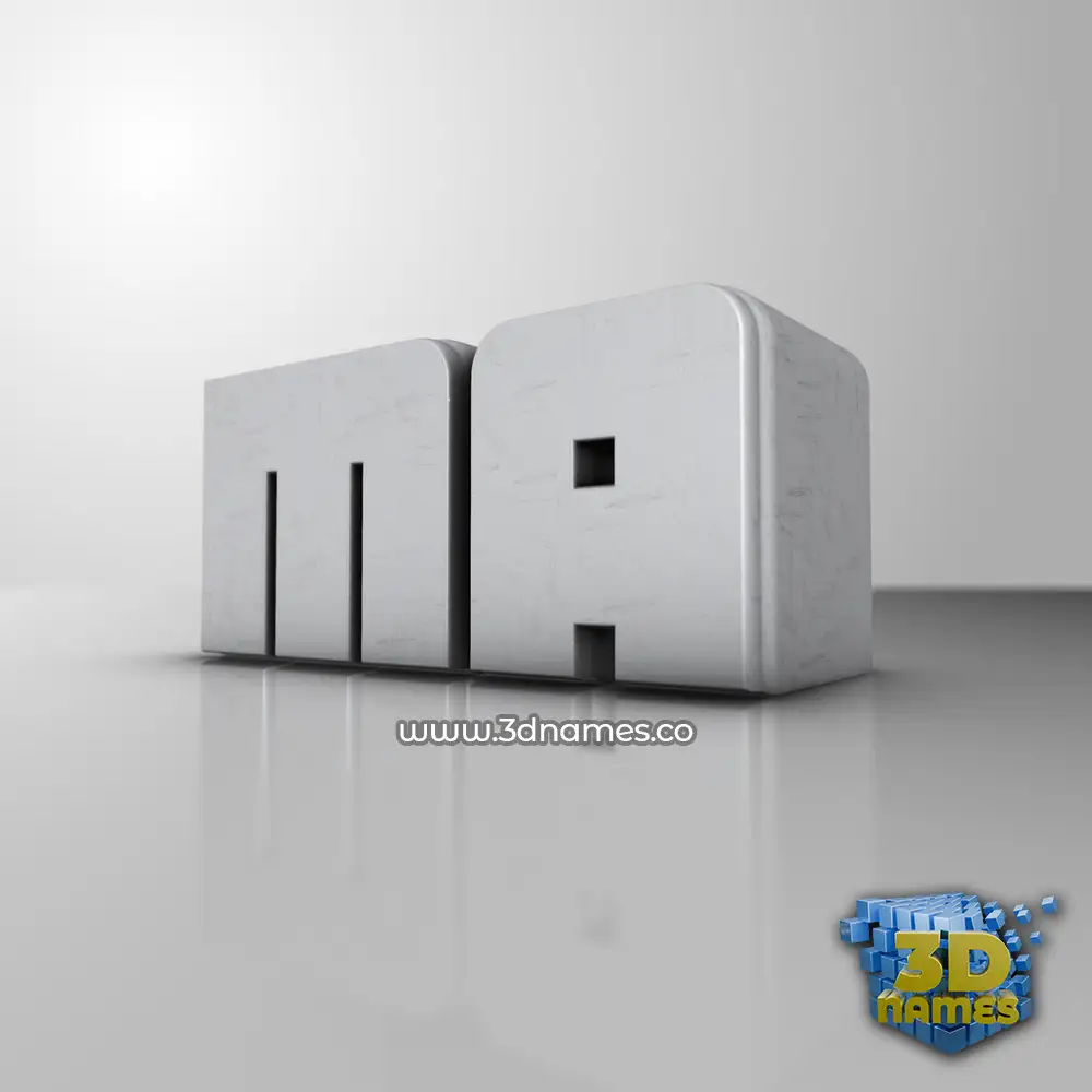 ma in White Metro style - 3D name wallpaper