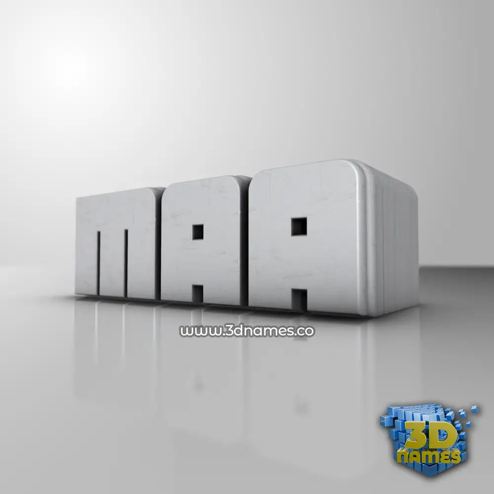 maa in White Metro style - 3D name wallpaper