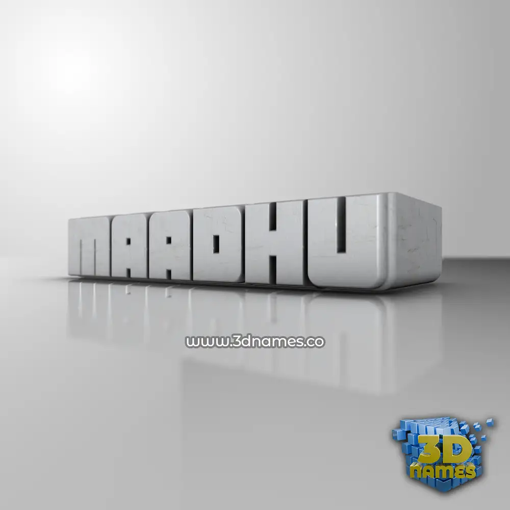 maadhu in White Metro style - 3D name wallpaper