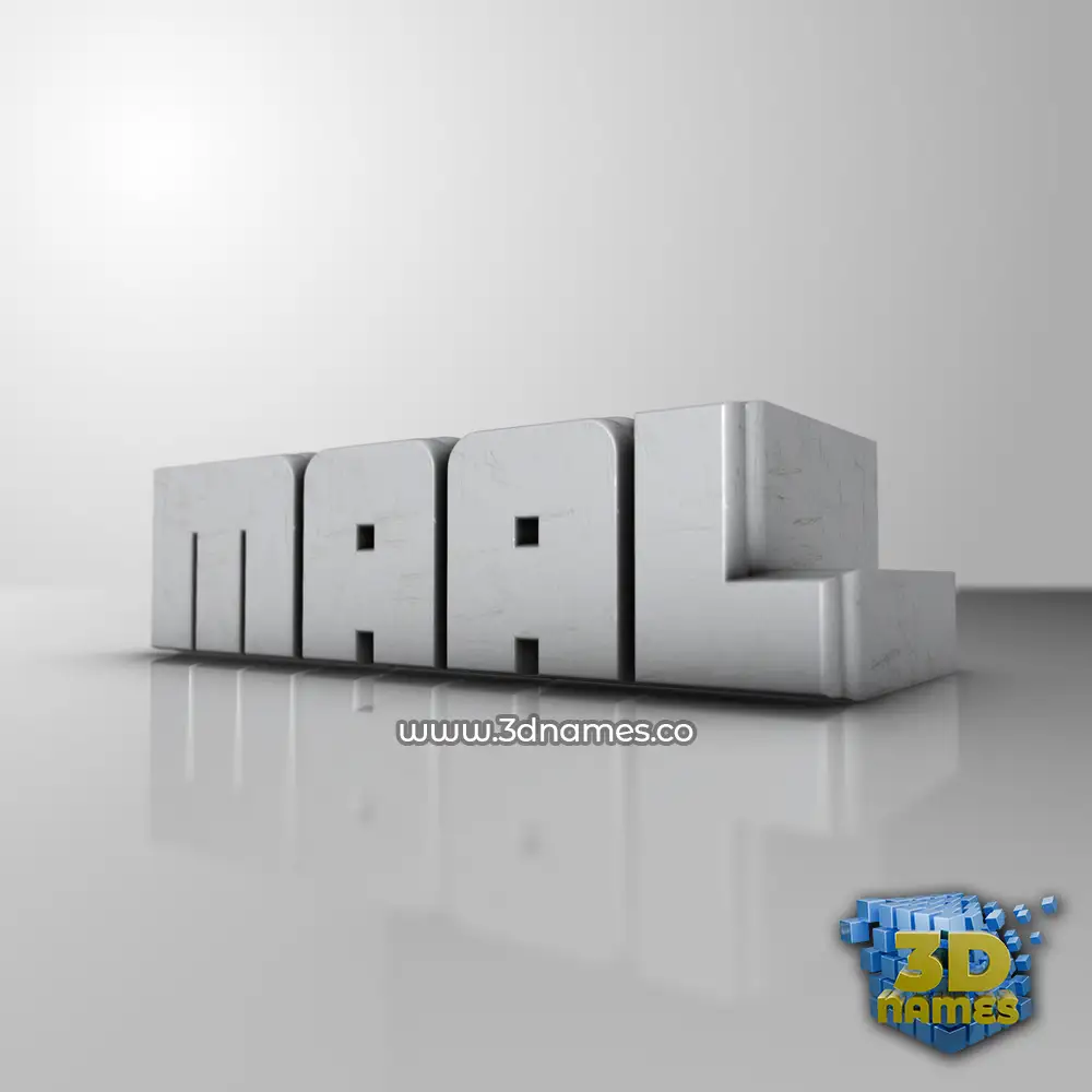 maal in White Metro style - 3D name wallpaper