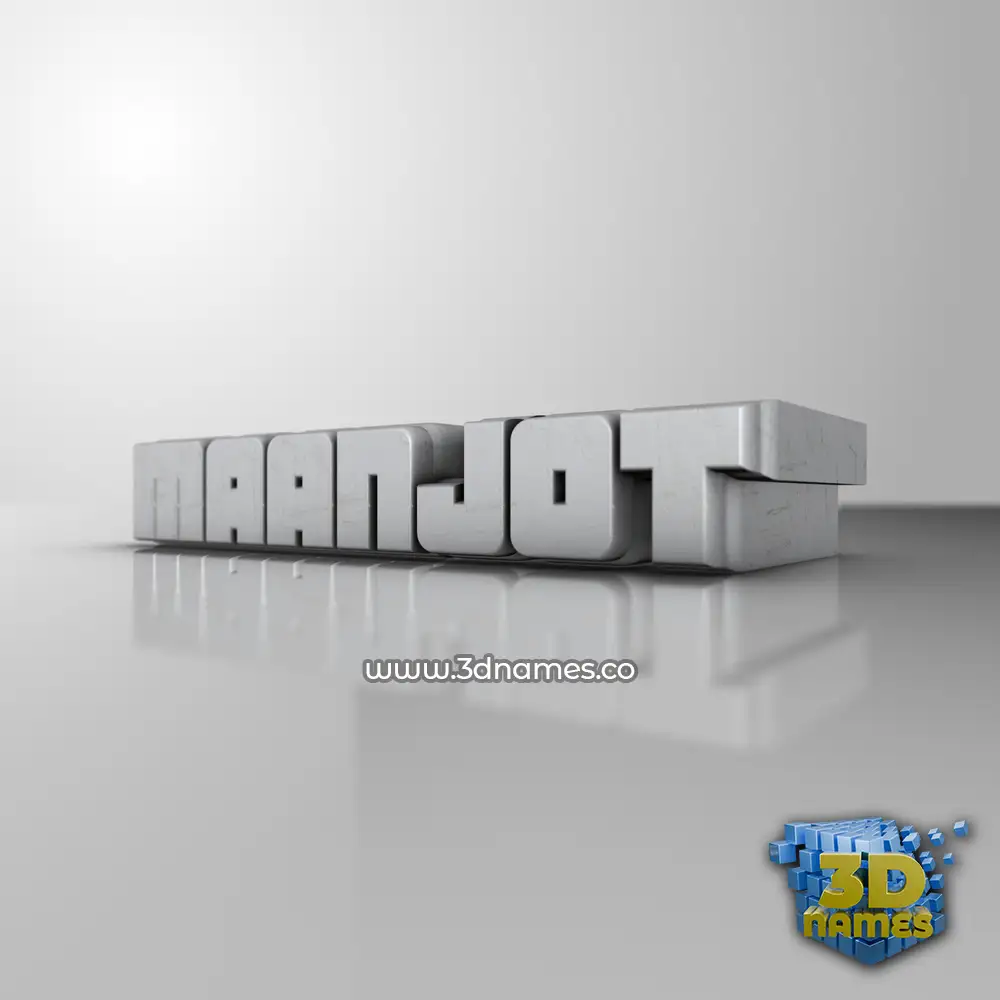 maanjot in White Metro style - 3D name wallpaper
