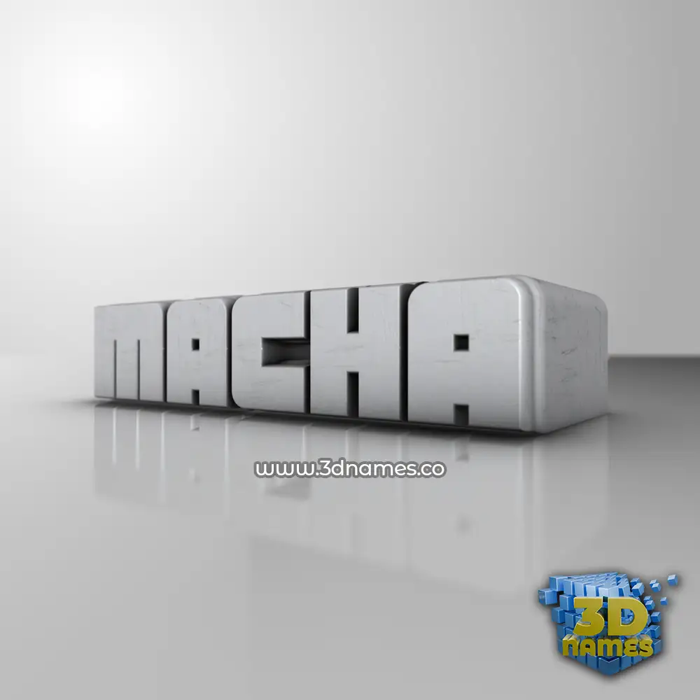 macha in White Metro style - 3D name wallpaper