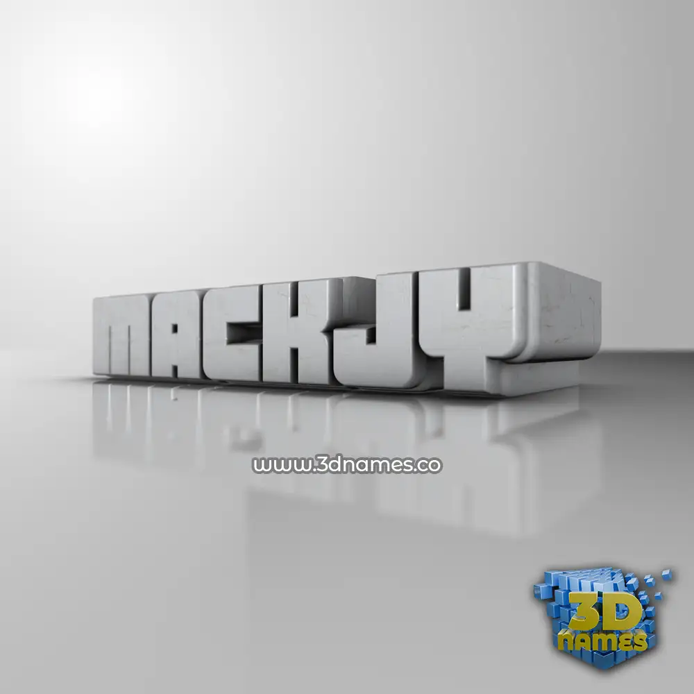 mackjy in White Metro style - 3D name wallpaper