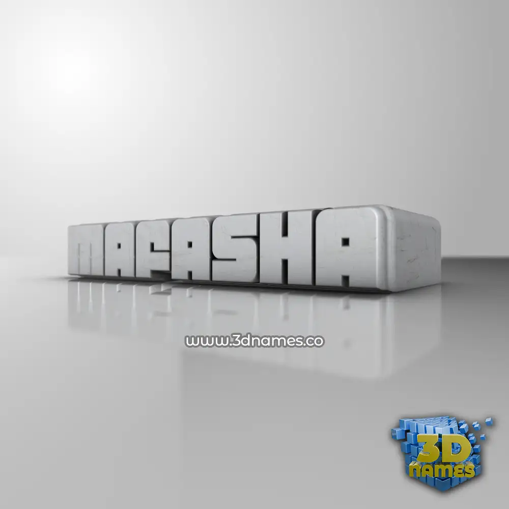 mafasha in White Metro style - 3D name wallpaper