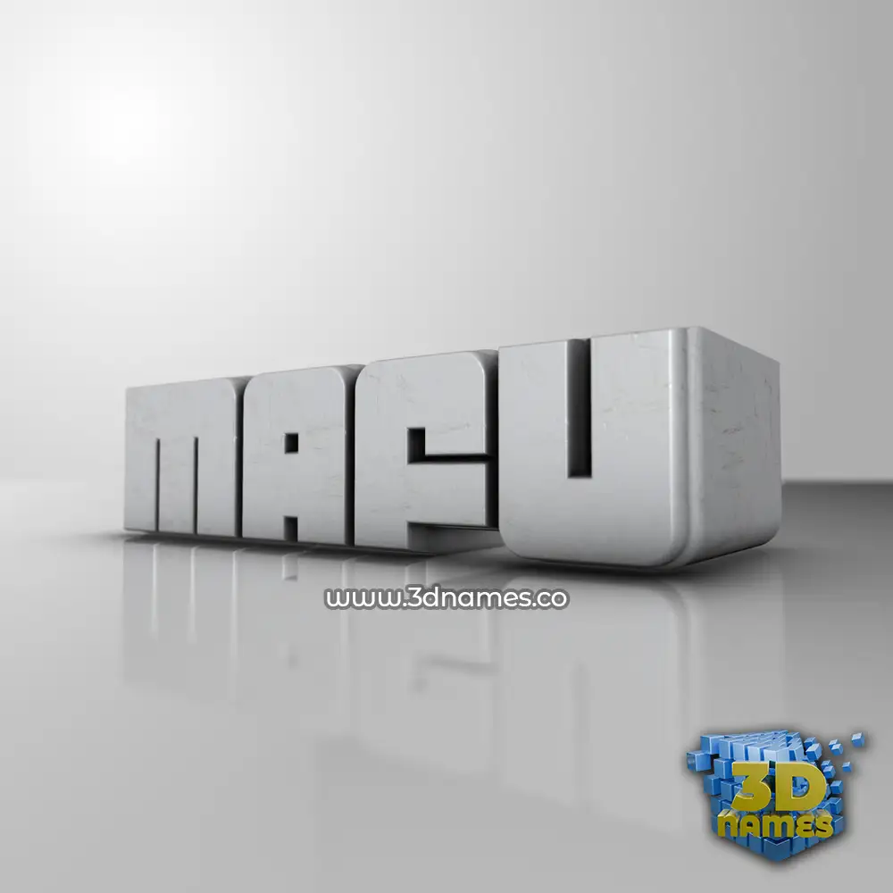 mafu in White Metro style - 3D name wallpaper