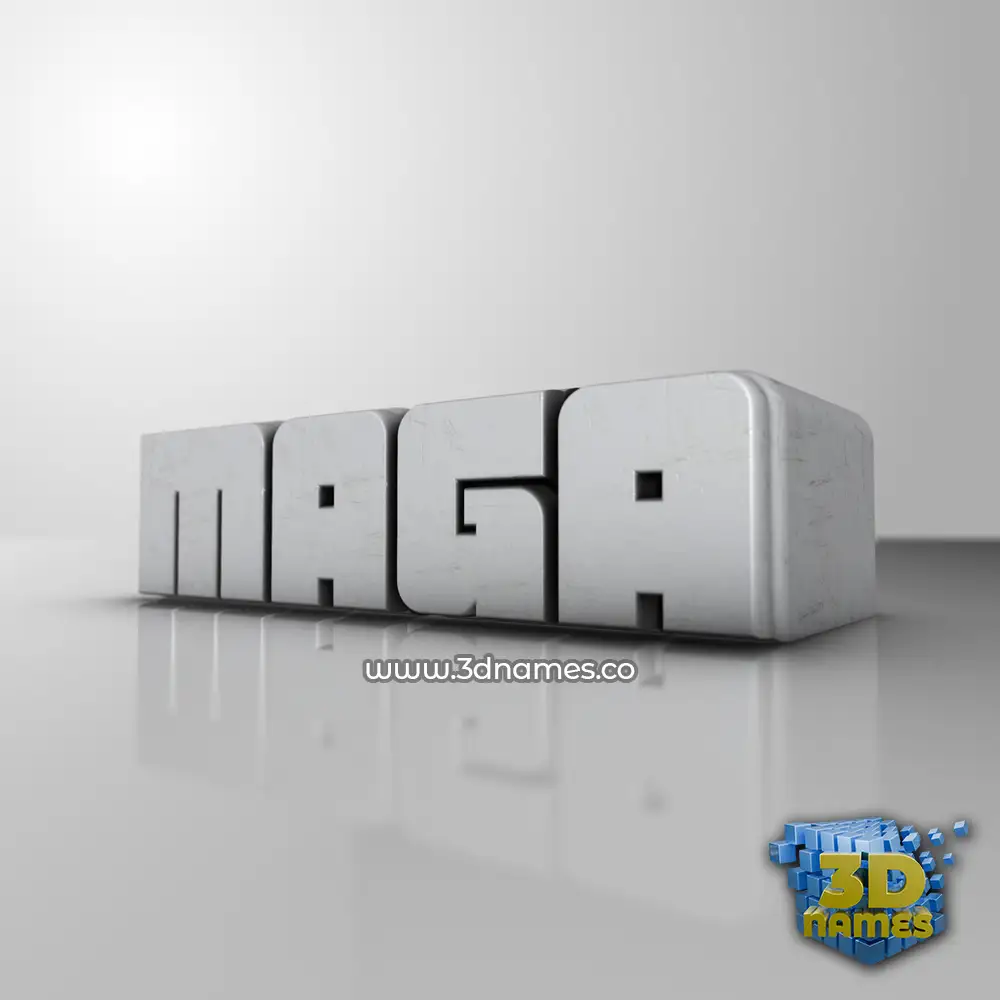 maga in White Metro style - 3D name wallpaper