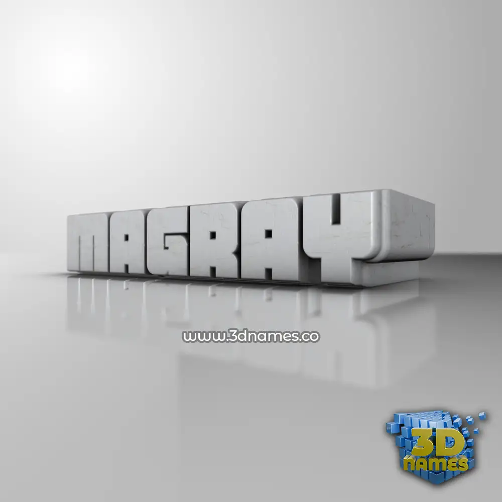 magray in White Metro style - 3D name wallpaper