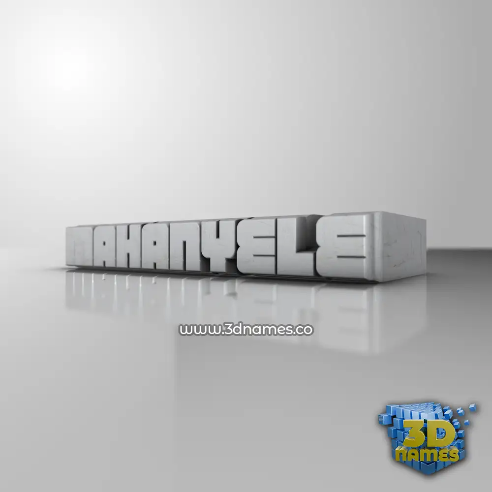 mahanyele in White Metro style - 3D name wallpaper