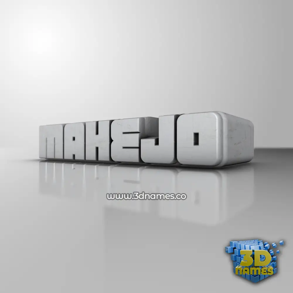 mahejo in White Metro style - 3D name wallpaper