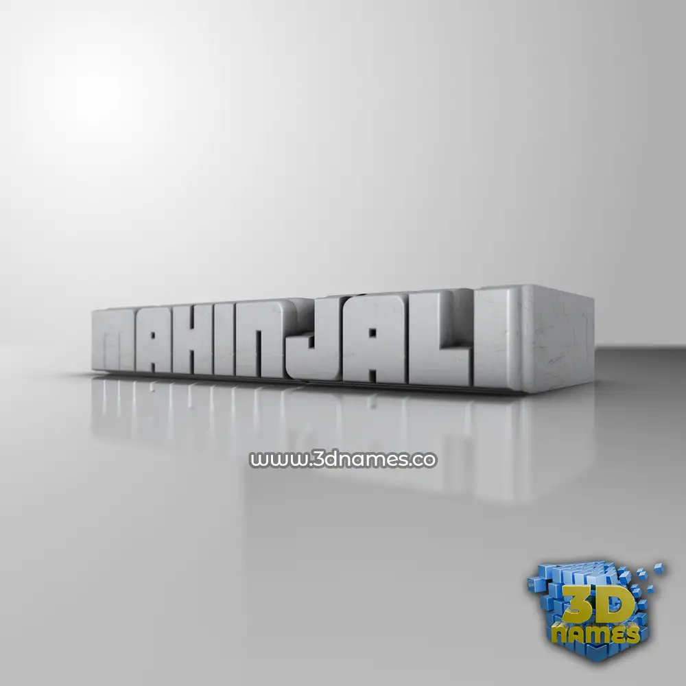 mahinjali in White Metro style - 3D name wallpaper