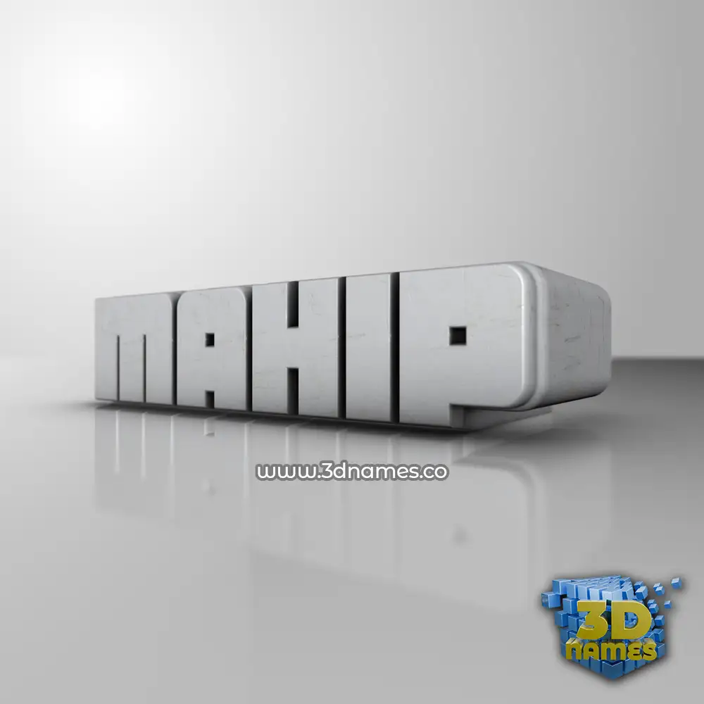 mahip in White Metro style - 3D name wallpaper
