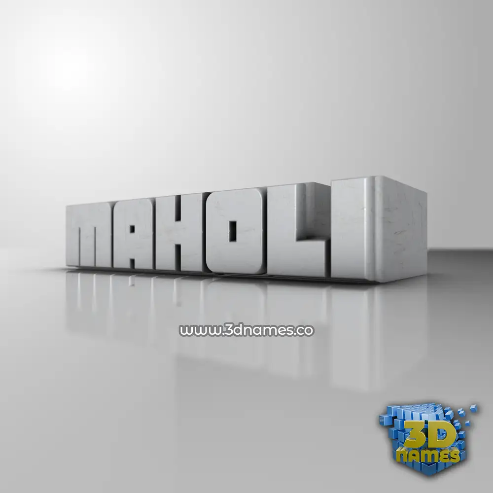 maholi in White Metro style - 3D name wallpaper
