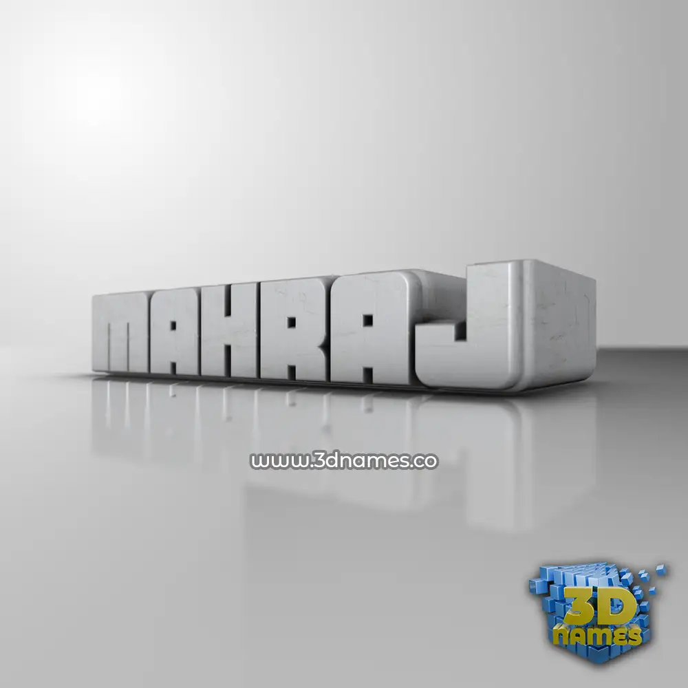 mahraj in White Metro style - 3D name wallpaper