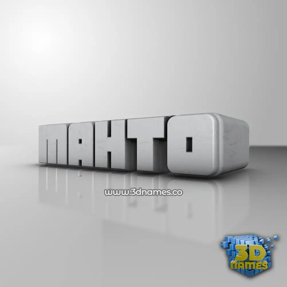 mahto in White Metro style - 3D name wallpaper