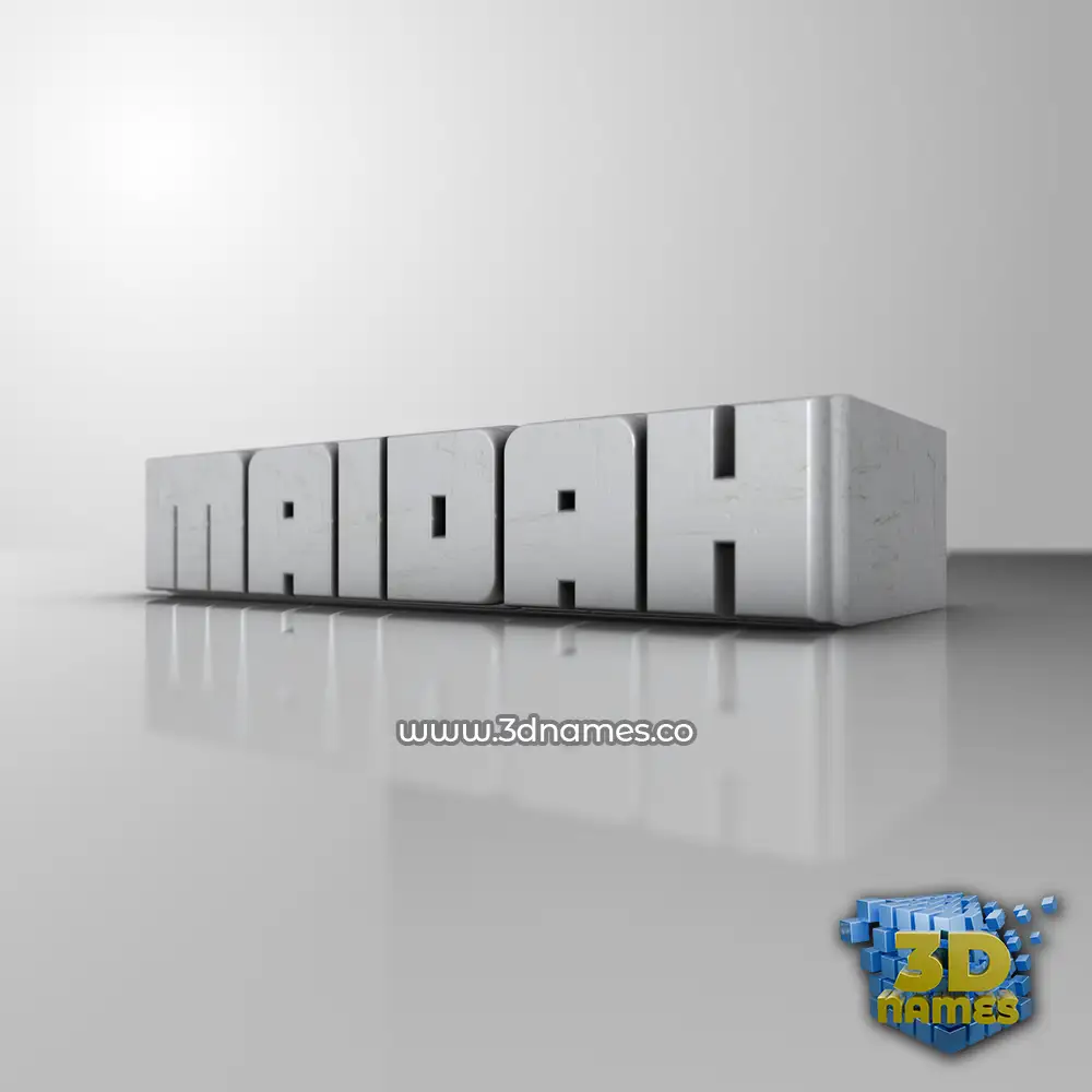 maidah in White Metro style - 3D name wallpaper