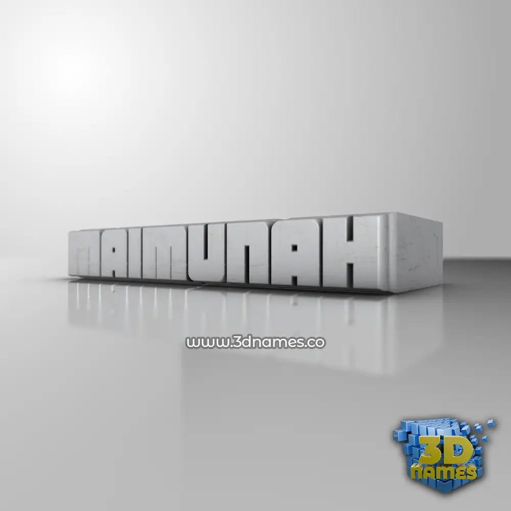 maimunah in White Metro style - 3D name wallpaper