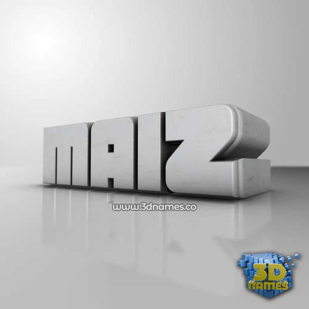 maiz in White Metro style - 3D name wallpaper