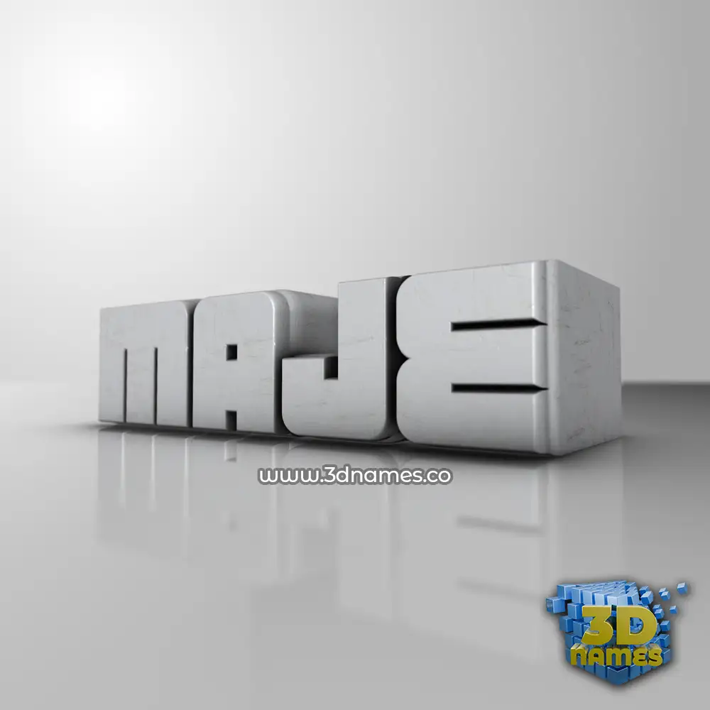 maje in White Metro style - 3D name wallpaper