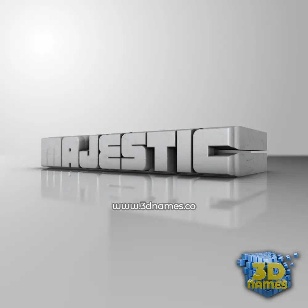 majestic in White Metro style - 3D name wallpaper
