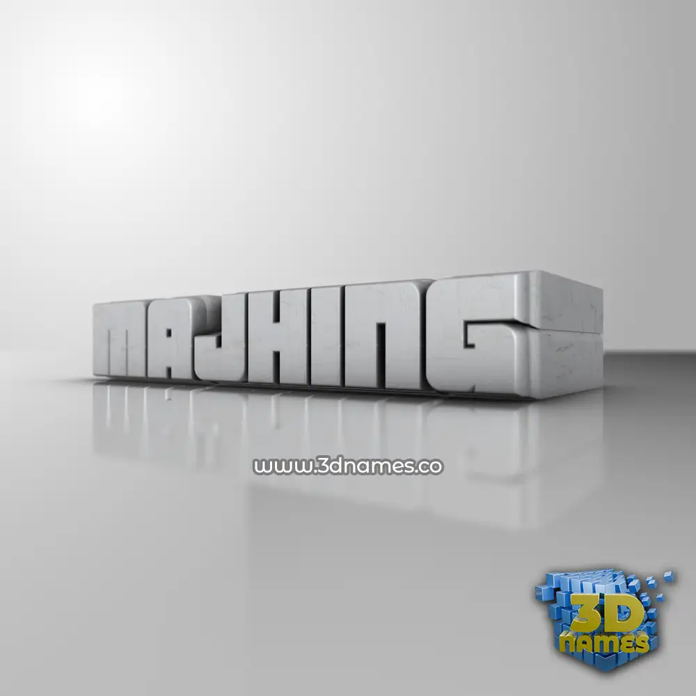 majhing in White Metro style - 3D name wallpaper