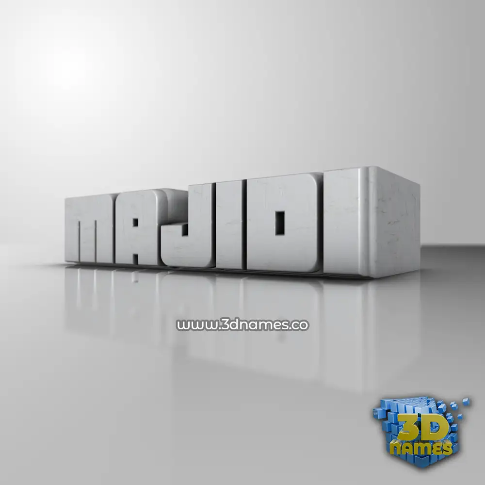 majidi in White Metro style - 3D name wallpaper