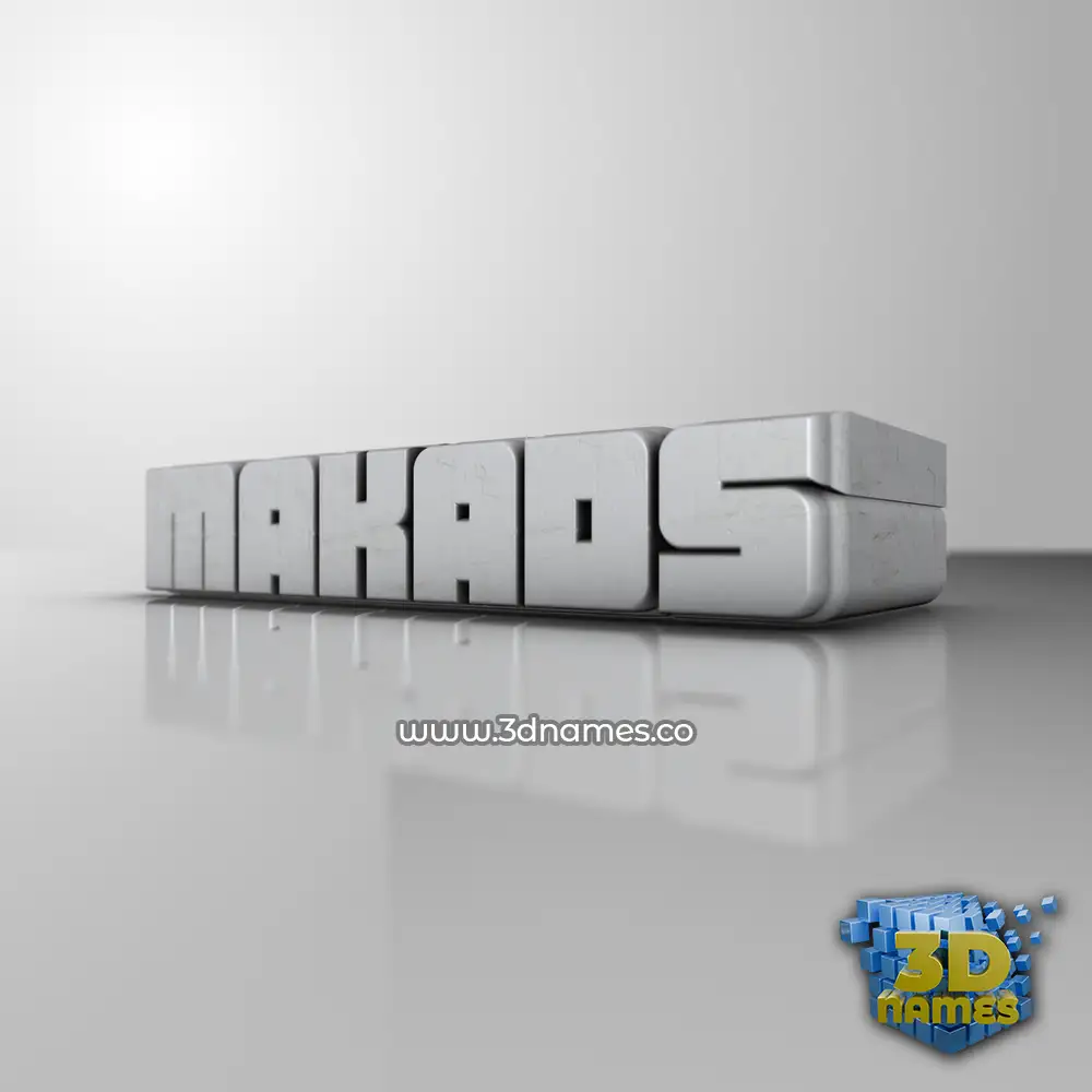 makads in White Metro style - 3D name wallpaper