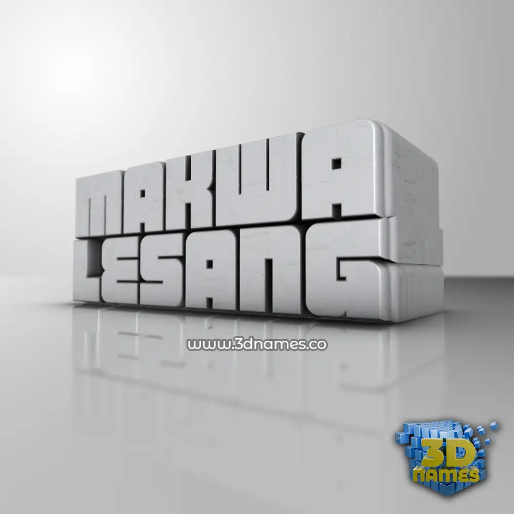 makwa lesang in White Metro style - 3D name wallpaper