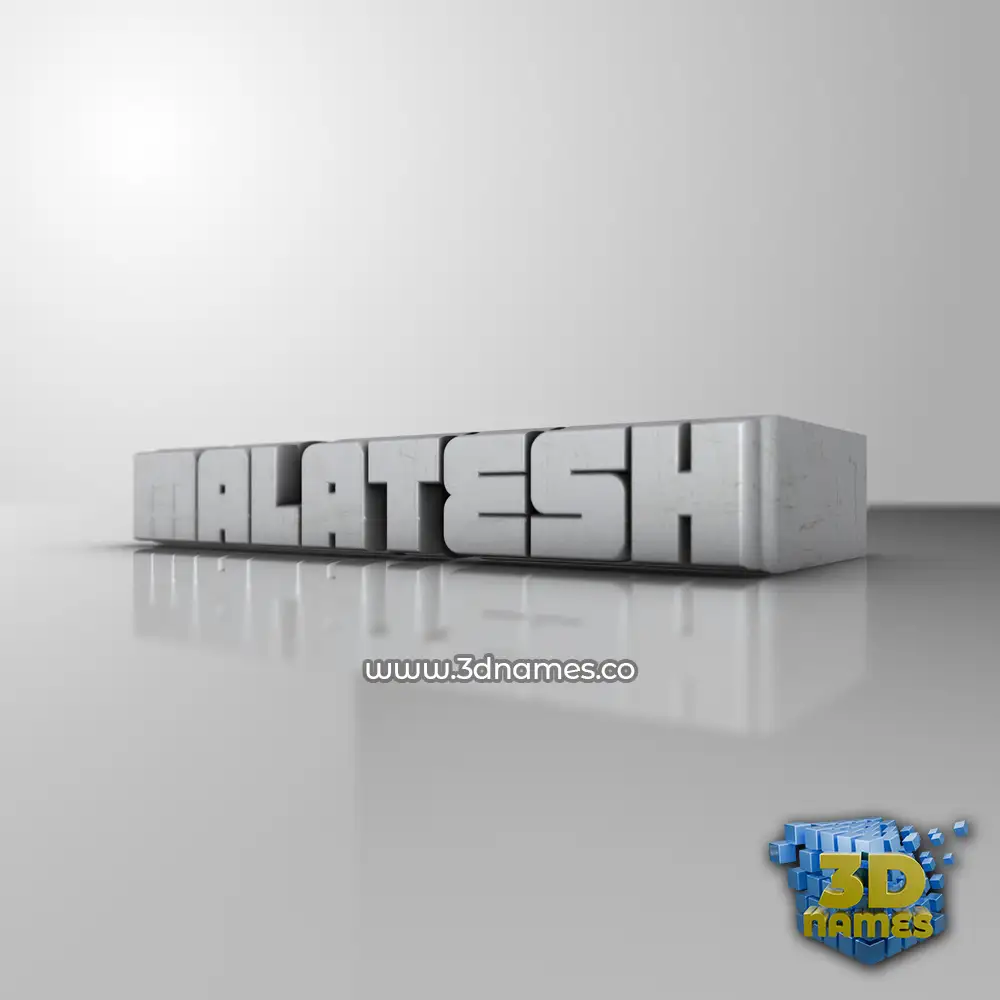 malatesh in White Metro style - 3D name wallpaper